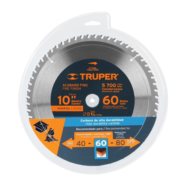 18308 - Disco sierra 10' para madera, 60 dientes centro 1', Truper