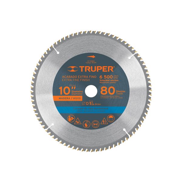18309 - Disco sierra 10' para madera, 80 dientes centro 1', Truper