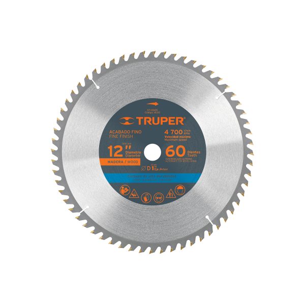 18312 - Disco sierra 12' para madera, 60 dientes centro 1', Truper