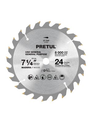 ST-724P.jpg 27055 - Disco sierra 7-1/4' p/madera, 24 dientes centro 5/8', Pretul