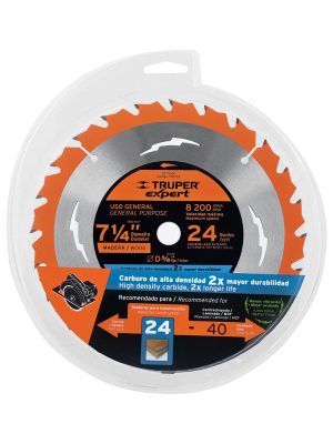 100103 - Disco sierra 7-1/4' p/madera, 24 dientes centro 5/8', Expert