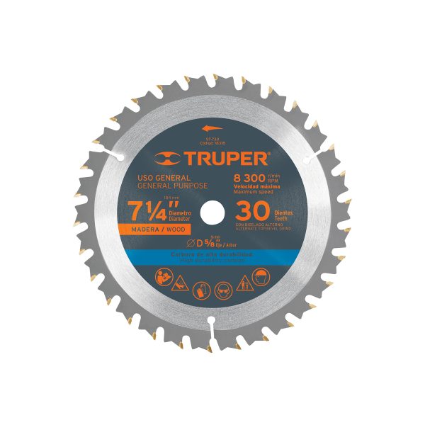 18318 - Disco sierra 7- 1/4' para madera, 30 dientes centro 5/8'