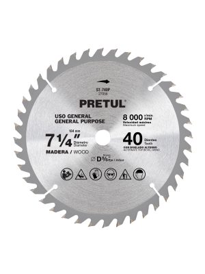 ST-740P.jpg 27056 - Disco sierra 7-1/4' p/madera, 40 dientes centro 5/8', Pretul