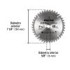 27056 - Disco sierra 7-1/4' p/madera, 40 dientes centro 5/8', Pretul