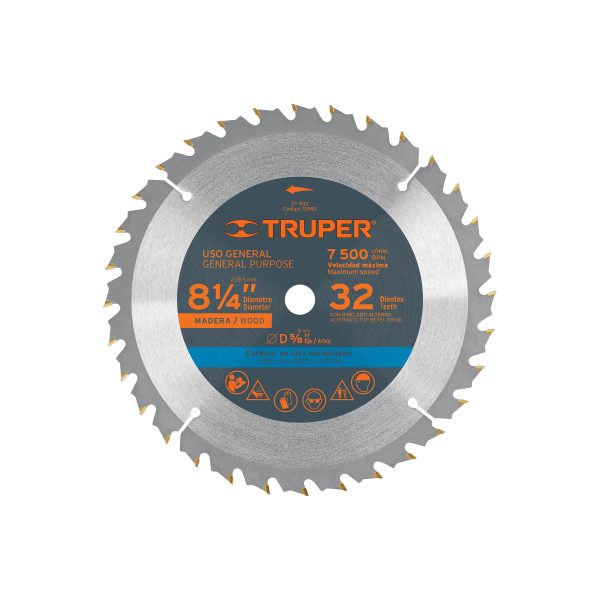 12682 - Disco sierra 8-1/4' para madera, 32 dientes centro 5/8'