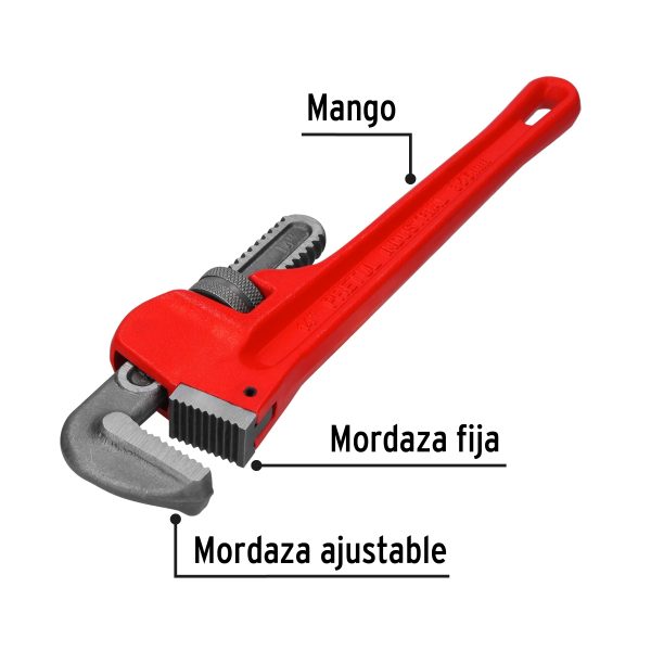 22013 - Llave stilson 14' cuerpo de hierro maleable, Pretul