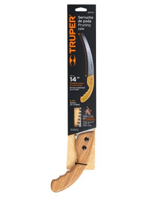 18172 - Serrucho de poda 14',hoja curva,6 DPP, mango madera, TRUPER