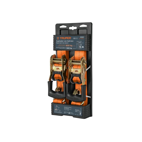 101831 - Juego de 2 sujetadores con matraca carga máxima 1500 kg