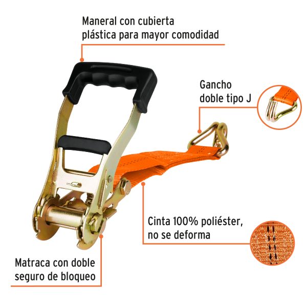 19286 - Sujetador con matraca carga máxima 3000 kg, Truper