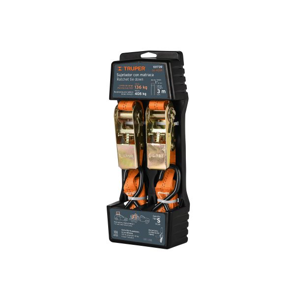 101739 - Juego de 2 sujetadores con matraca, carga máxima 408 kg