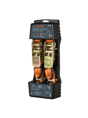 19281 - Juego de 2 sujetadores con matraca carga máxima 675 kg