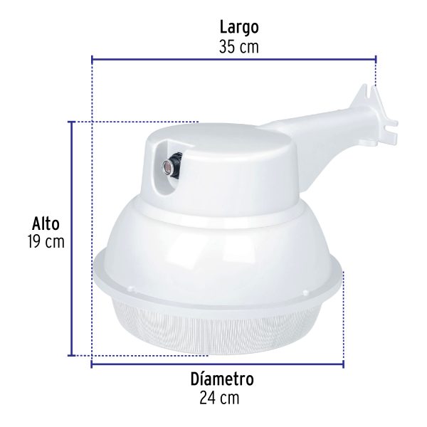 46731 - Luminario suburbano de LED 20 W con sensor de luz, Volteck