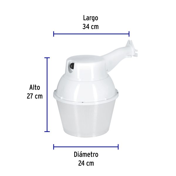 47039 - Luminario suburbano de ABS 65 W sensor de luz, sin lámpara