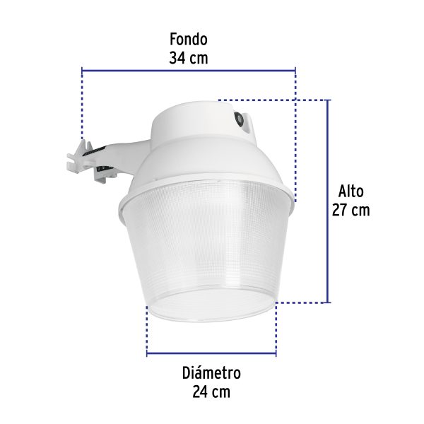46603 - Luminario suburbano de ABS 65 W sensor de luz, con lámpara