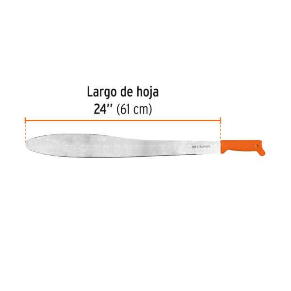 16127 - Machete Caguayano 24' cacha naranja inyectada, Truper