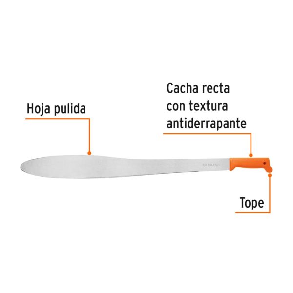 16141 - Machete Caguayano 27' cacha naranja inyectada, Truper
