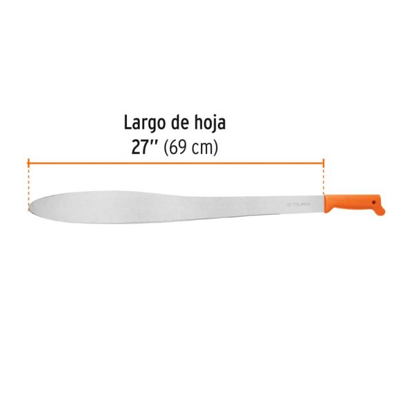 16141 - Machete Caguayano 27' cacha naranja inyectada, Truper