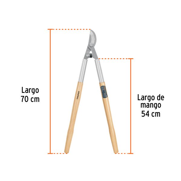 18380 - Tijera para ramas 70 cm, Classic, mgos de madera, TRUPER