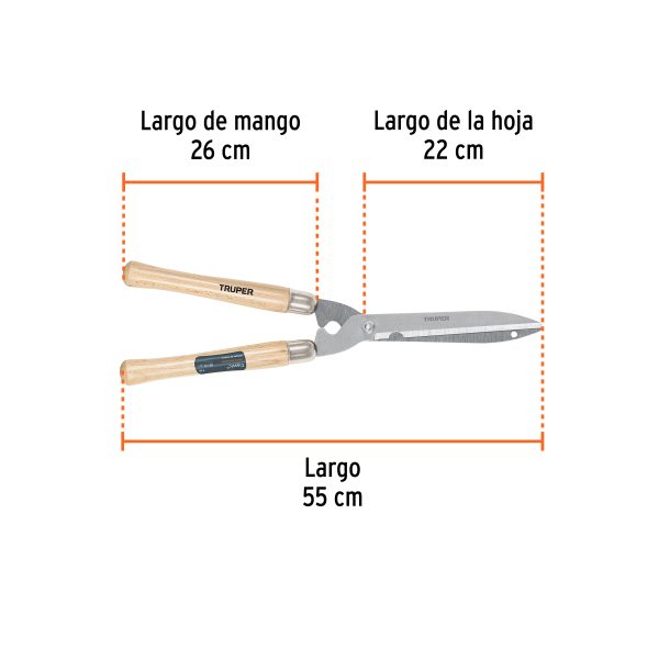 T-19FC2.jpg 18377 - Tijera para poda 55 cm, Classic, mgos de madera, TRUPER