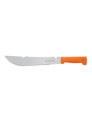 15890 - Machete rambo 12',cacha remachada naranja, con funda, TRUPER