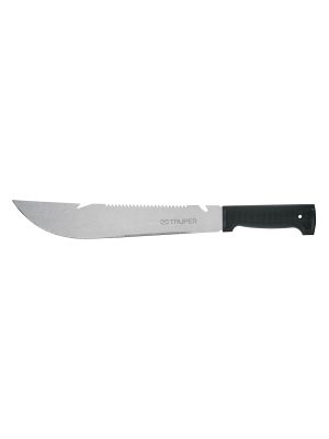15870 - Machete rambo 12', cacha inyectada negra, con funda, TRUPER