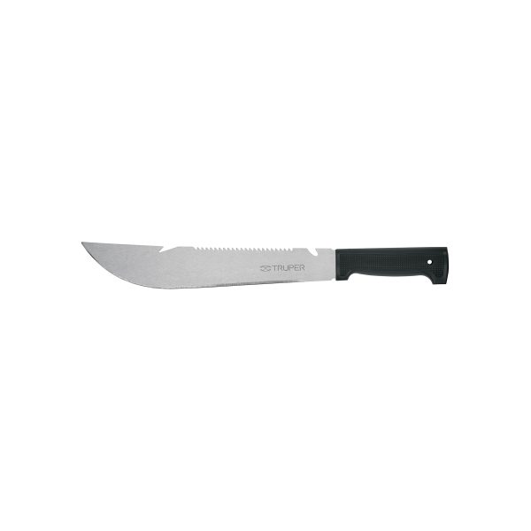 15870 - Machete rambo 12', cacha inyectada negra, con funda, TRUPER