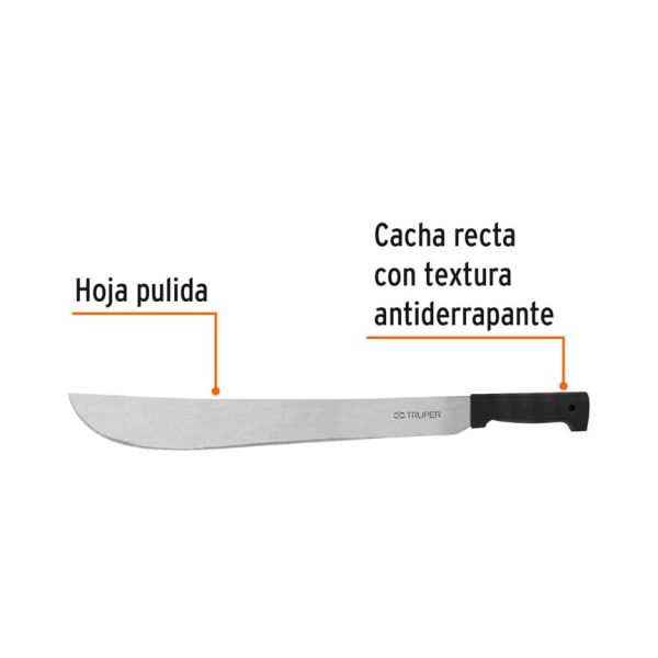 15865 - Machete estándar 18' cacha negra inyectada, Truper