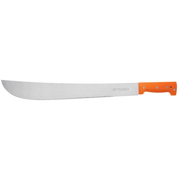 15892 - Machete estándar 18' cacha naranja remachada, en bolsa