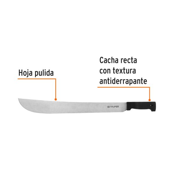 15866 - Machete estándar 20' cacha negra inyectada, Truper