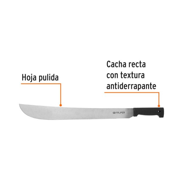 15867 - Machete estándar 22' cacha negra inyectada, Truper
