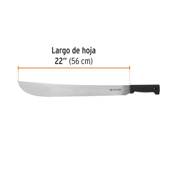 15867 - Machete estándar 22' cacha negra inyectada, Truper