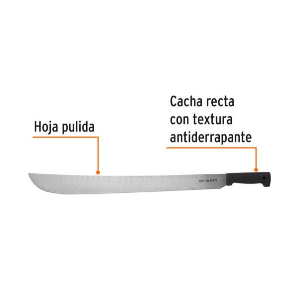 15868 - Machete estándar 24' cacha negra inyectada, Truper
