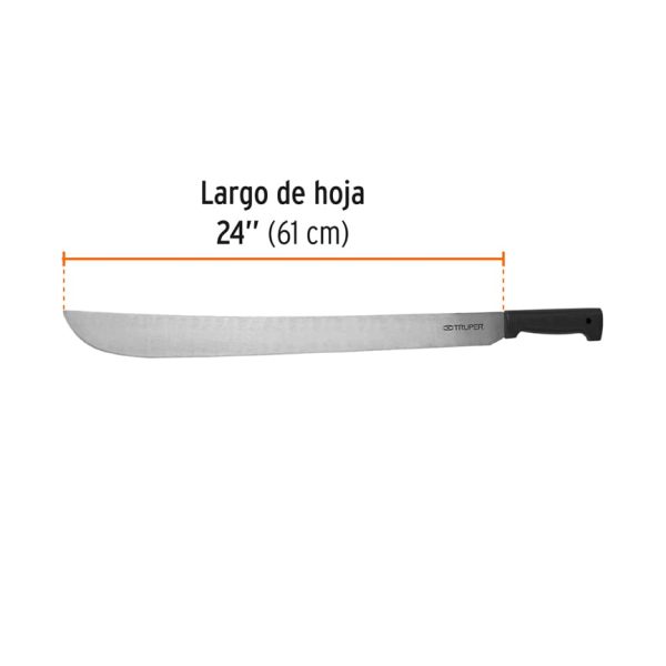 15868 - Machete estándar 24' cacha negra inyectada, Truper