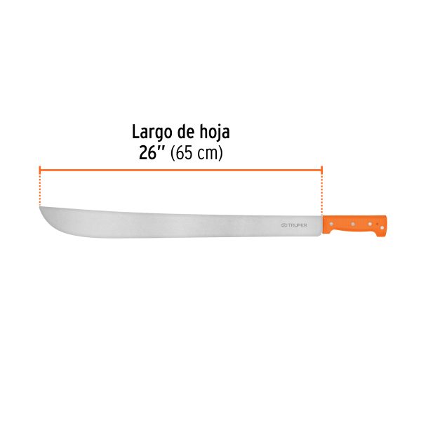 15889 - Machete estándar 26' cacha naranja remachada, Truper