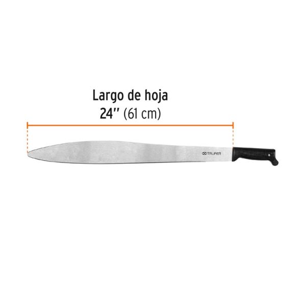 15861 - Machete acapulqueño de 24' cacha negra inyectada, Truper