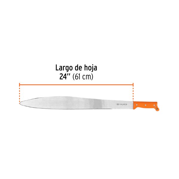 15881 - Machete acapulqueño de 24' cacha naranja, Truper