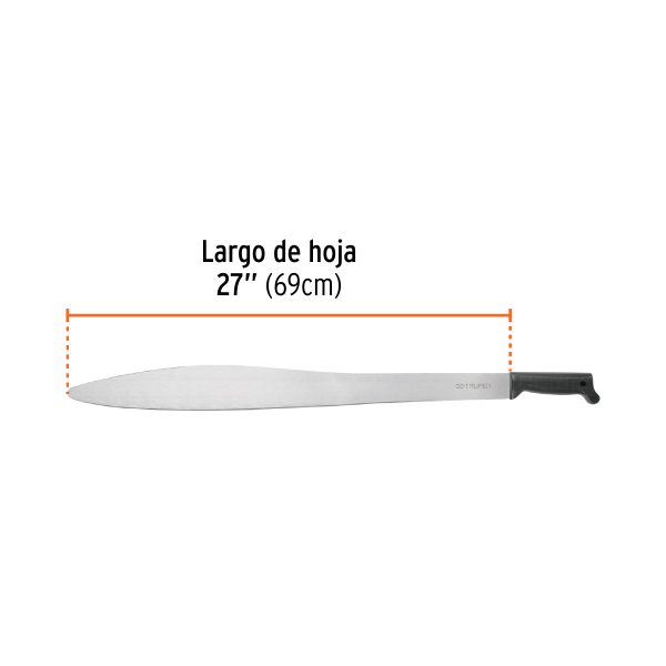 15862 - Machete acapulqueño de 27' cacha negra inyectada, Truper