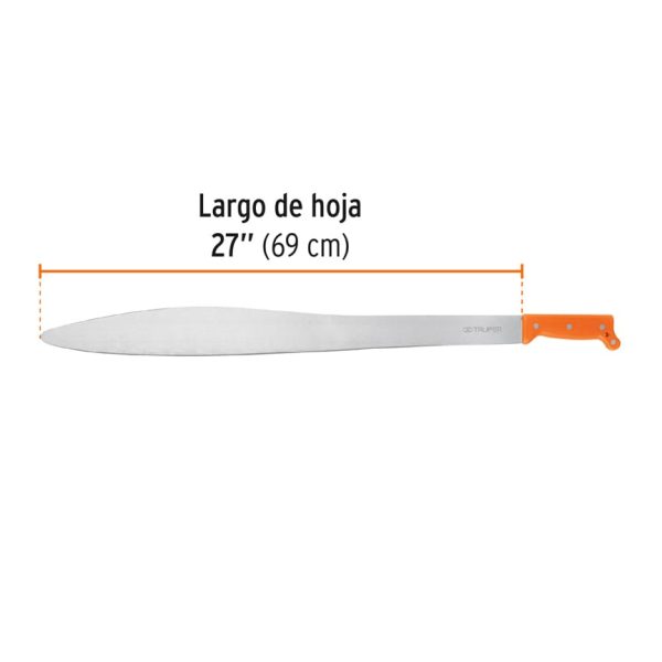 15882 - Machete acapulqueño de 27' cacha naranja, Truper