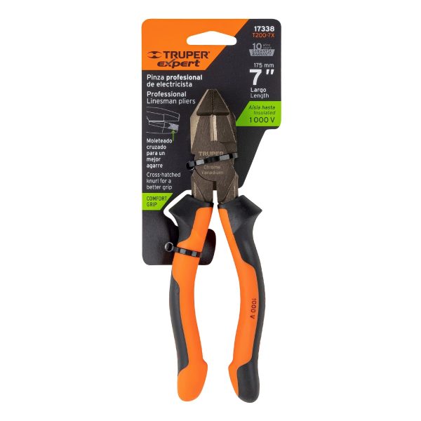 17338 - Pinza electricista 7' uso rudo, alta palanca, Comfort Grip
