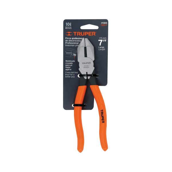 17303 - Pinza para electricista 7' uso rudo, mango PVC, Truper