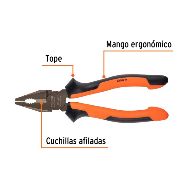 17329 - Pinza para electricista 7' alta palanca, Comfort Grip,Expert