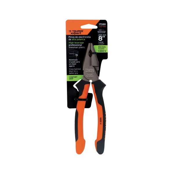 17330 -  Pinza para electricista 8' alta palanca,Comfort Grip,Expert