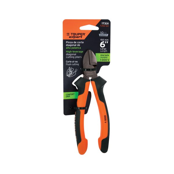 17331 - Pinza corte diagonal 6' alta palanca, Comfort Grip, Expert