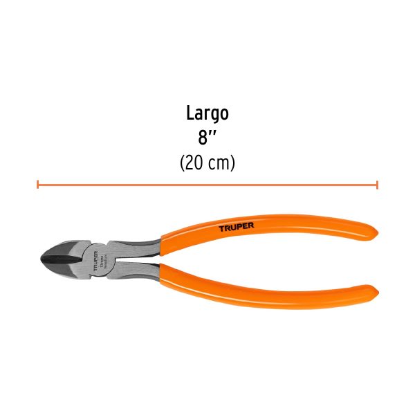 12353 - Pinza de corte diagonal 8' mango de PVC, Truper
