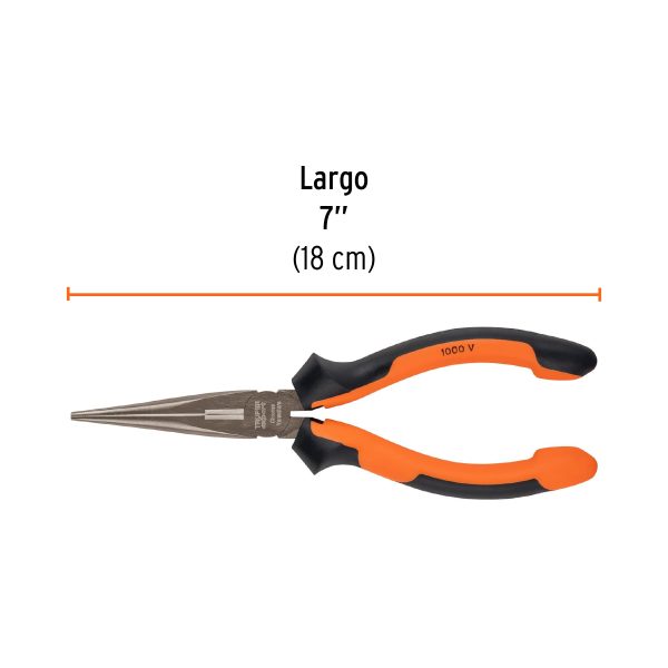 12348 - Pinza punta y corte 7' mango Comfort Grip, Truper Expert