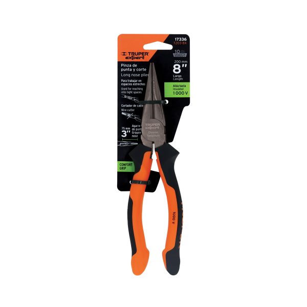 17336 - Pinza punta y corte 8' mango Comfort Grip, Truper Expert