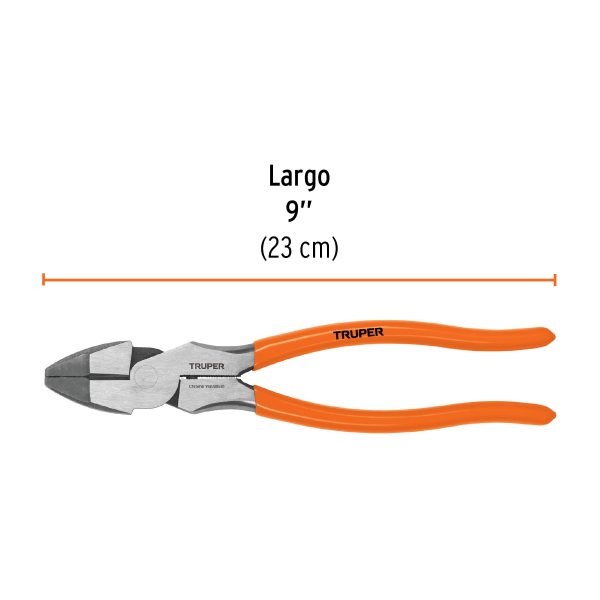 17328 - Pinza para electricista 9' alta palanca mango PVC, Truper