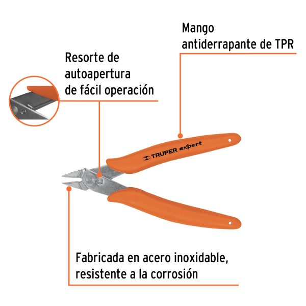 T275-5XFC1.jpg 100662 - Pinza 5' de corte para electrónica, Truper Expert