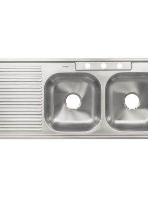 TA-1202TD.jpg 45061 - Tarja de empotrar 120 x 50 cm doble tina derecha, FOSET