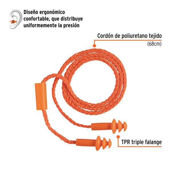 TA-3BFC1.jpg 14225 - Tapón auditivo reutilizable triple barrera con cordón